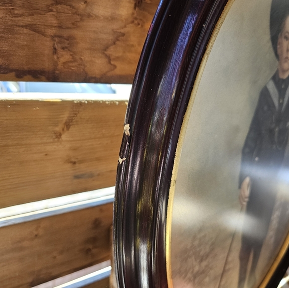 Antique Oval Frame Little Boy Picture - Picture 5 of 6